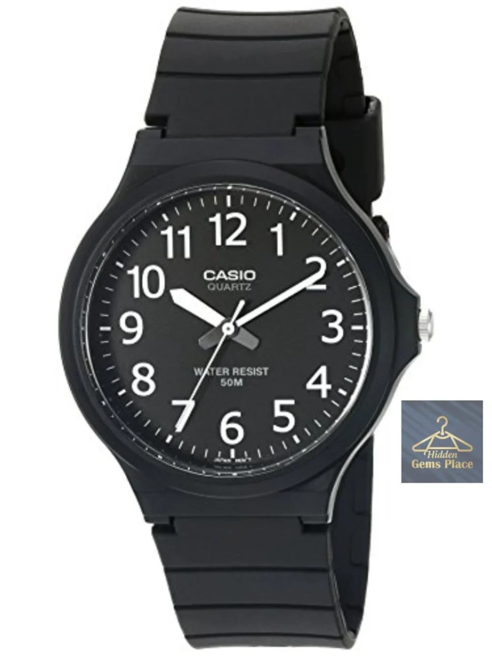 Casio Men's Quartz Watch - 50M Water Resistant Analog - Resin Case & Band -